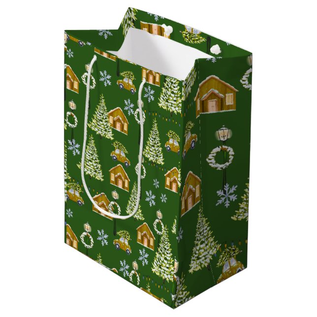 Sacola Para Presentes Média Bolsa de Presente de Natal (Frente inclinada)