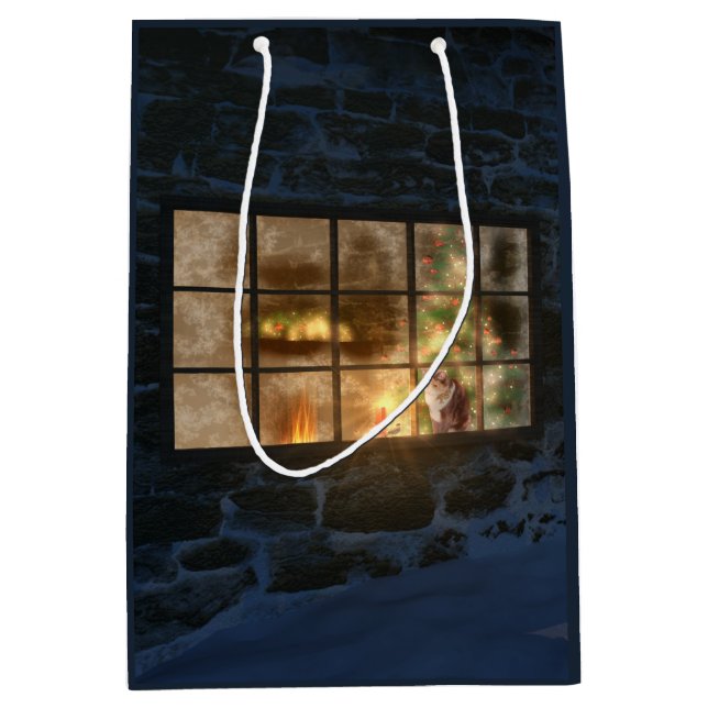 Sacola Para Presentes Média Bolsa de Presente de Natal Cwm (Frente)