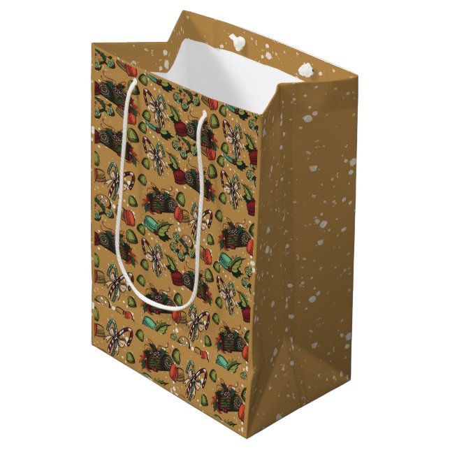 Sacola Para Presentes Média Bolsa de Presente Média Coco - Doces de Feriado (C (Frente inclinada)