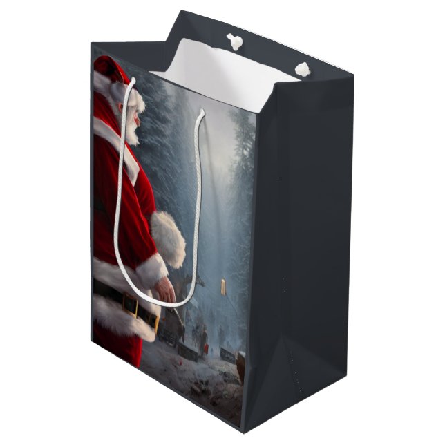 Sacola Para Presentes Média Bolsa de Presente Médio de Natal (Frente inclinada)