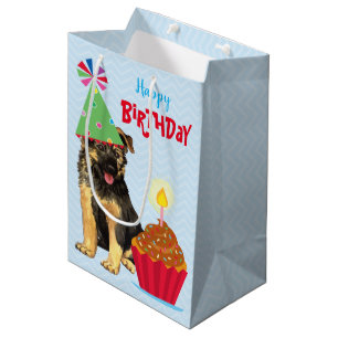 Sacola Para Presentes Média Bolsa de Presente Médio do German shepherd de Aniv