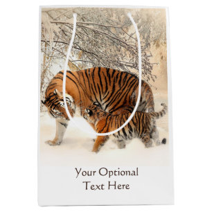 Sacola Para Presentes Média Bolsa de presente personalizada dos Tigres de inve