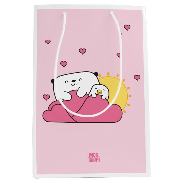 Sacola Para Presentes Média Bolsa para regalo Mostropi│Opi y Kipi Valentín (Frente)