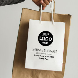 Sacola Para Presentes Média Bolsa Personalizada Básica Logo, Bolsa de Compras 