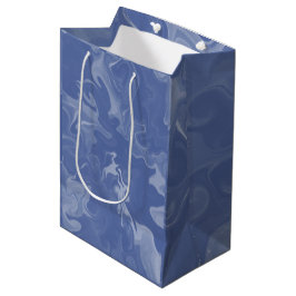 Sacola Para Presentes Média Bolsas de Regalo Azul Marmolado