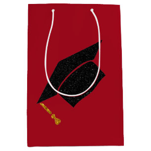 Sacola Para Presentes Média Boné de formatura com brilho