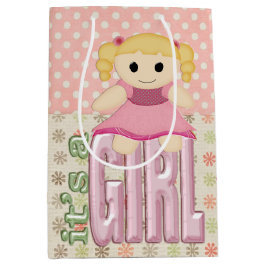 Sacola Para Presentes Média Boneca De Bebê Em Quilt