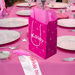 Sacola Para Presentes Média Boneca Rosa Bachelorette Gift Bag