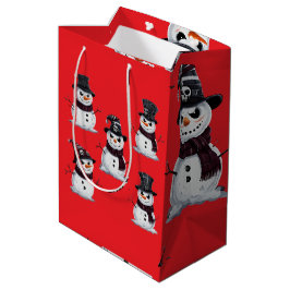 Sacola Para Presentes Média Boneco de Neve Gótico
