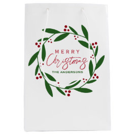 Sacola Para Presentes Média Bonita e Feliz Frota de Natal