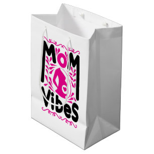 Sacola Para Presentes Média Bonita mãe vibe arte de palavras