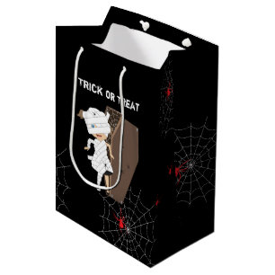 Sacola Para Presentes Média Bonita Menina Mamã Coffin Halloween 
