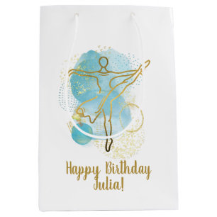 Sacola Para Presentes Média Bonito Ballerina Watercolor Personalizada