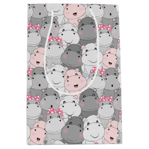 Sacola Para Presentes Média Bonito Bebê Hippos Saco de Presente