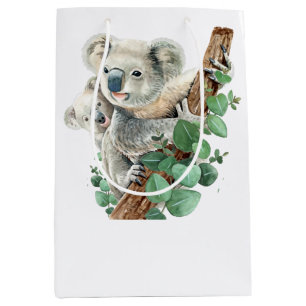 Sacola Para Presentes Média Bonito Koala Bear Arte Animal Australiana