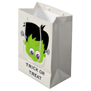 Sacola Para Presentes Média Bonito monstro verde Frankenstein no Halloween