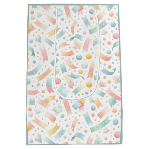 Sacola Para Presentes Média Bons Crianças Divertidas Confetti Colorida Pastel