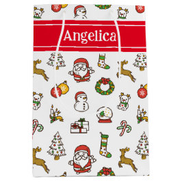 Sacola Para Presentes Média Bons doodles de Natal