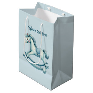 Sacola Para Presentes Média Bons garotos bonitos balançando cavalos personaliz