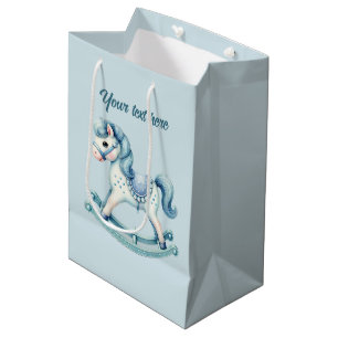 Sacola Para Presentes Média Bons garotos bonitos balançando cavalos personaliz