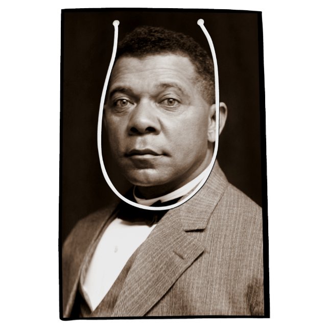 Sacola Para Presentes Média Booker Washington: Educador Afro-Americano (Frente)