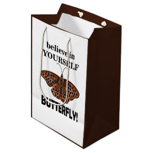 Sacola Para Presentes Média Borboleta Acredita Em Si Mesma Borboleta
