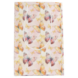 Sacola Para Presentes Média Borboleta Aquarela