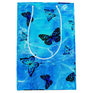 Sacola Para Presentes Média Borboleta Azul