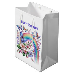 Sacola Para Presentes Média Borboleta Fofa personalizável para qualquer finali