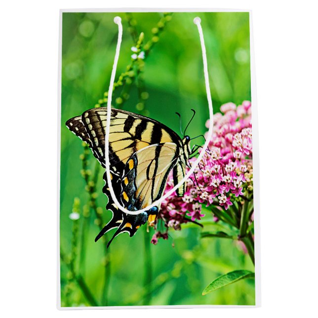 Sacola Para Presentes Média Borboleta oriental de Swallowtail do tigre (Frente)