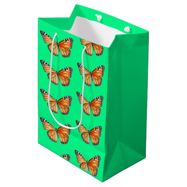 Sacola Para Presentes Média Borboleta verde lima (Frente inclinada)