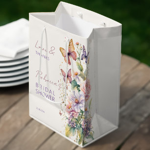 Sacola Para Presentes Média Borboletas favores de chás de panela florais