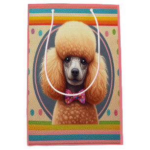 Sacola Para Presentes Média Borda Colorida de Poodle Corta na moda Realística