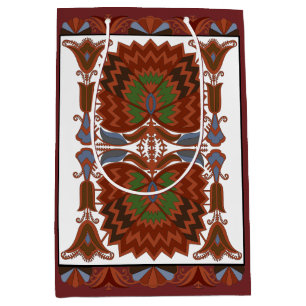 Sacola Para Presentes Média Bordados estonianos de arte folclórica