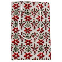 Bordados Florais Vermelho e Branco