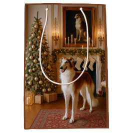 Sacola Para Presentes Média Borzoi Holiday Card