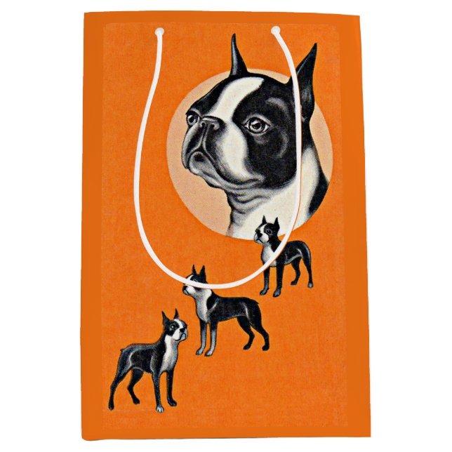 Sacola Para Presentes Média Boston terriers (Frente)