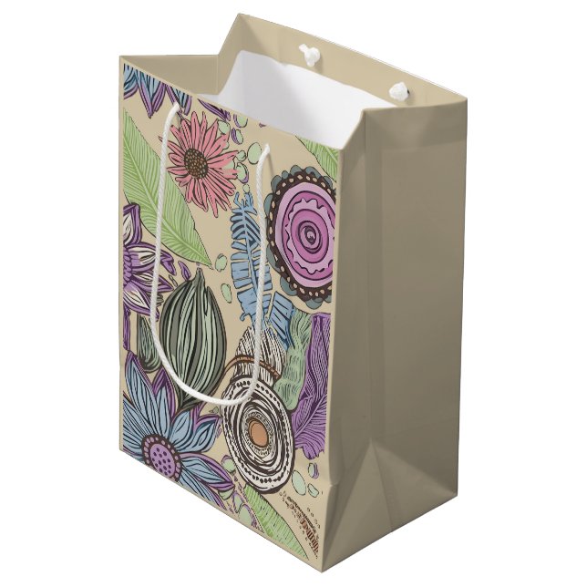 Sacola Para Presentes Média Botanical Bliss (Frente inclinada)
