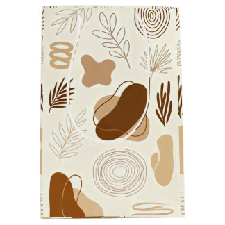 Sacola Para Presentes Média Botanical Line Art Paper Bag
