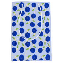 Sacola Para Presentes Média Botanical Plums Collection Blue