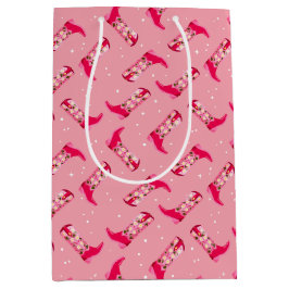 Sacola Para Presentes Média Botas de cowboy e Flores