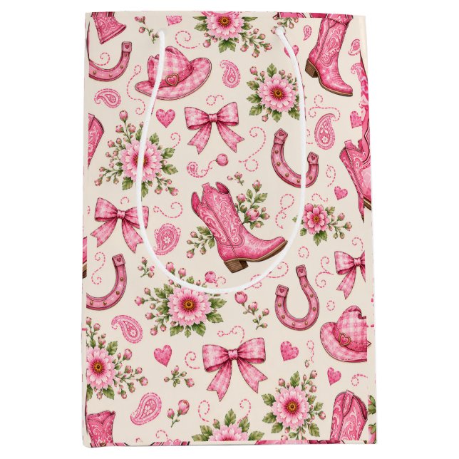Sacola Para Presentes Média Botas, Laços e Dedinhos dos Bebês (Frente)