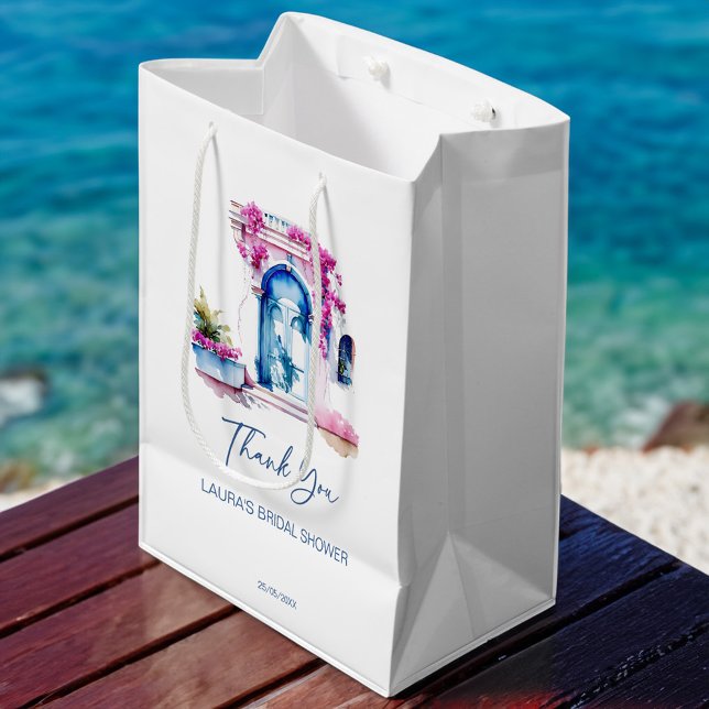 Sacola Para Presentes Média Bougainvillea chá de panela do Mediterrâneo (Bougainvillea Mediterranean bridal shower favors personalized Gift Bag bridal party favors)