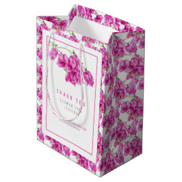 Sacola Para Presentes Média Bougainvillea cor-de-água rosa bolsa de casamento