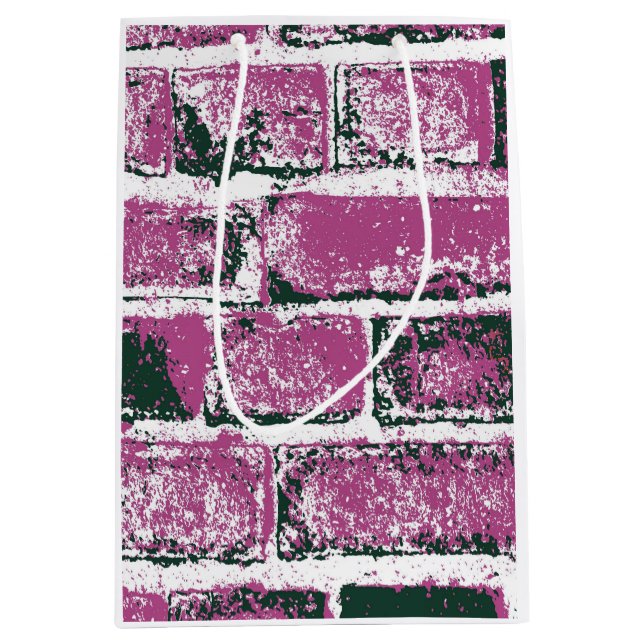 SACOLA PARA PRESENTES MÉDIA BRICK WALL (Frente)