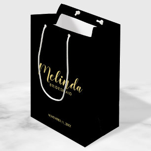 Sacola Para Presentes Média Bridesmaids Personalizados de Script Moderno