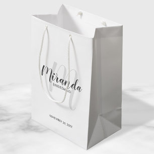 Sacola Para Presentes Média Bridesmaids Personalizados de Script Moderno