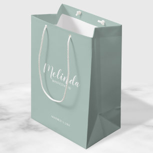 Sacola Para Presentes Média Bridesmaids Personalizados de Script Moderno