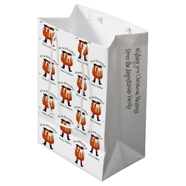 Sacola Para Presentes Média Brincadeira Personalizada, Feliz Natal (Frente inclinada)