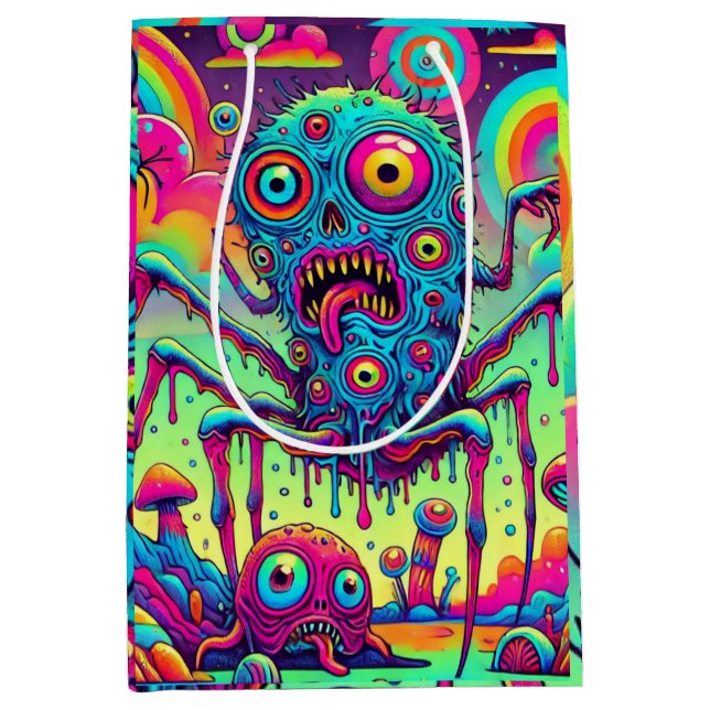 Sacola Para Presentes Média Brincadeira Psicodélica (Frente)